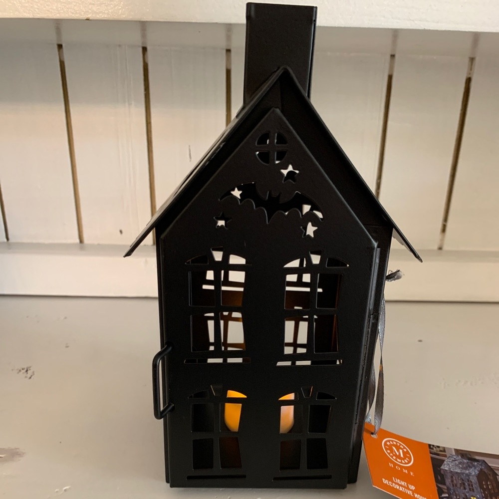 Martha Stewart Haunted House Light Up Black Metal
